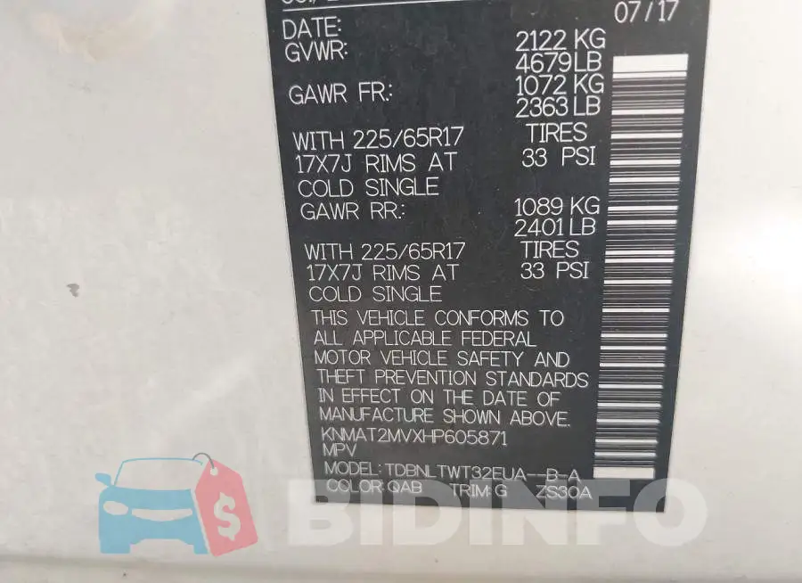 KNMAT2MVXHP605871 Photo# 9