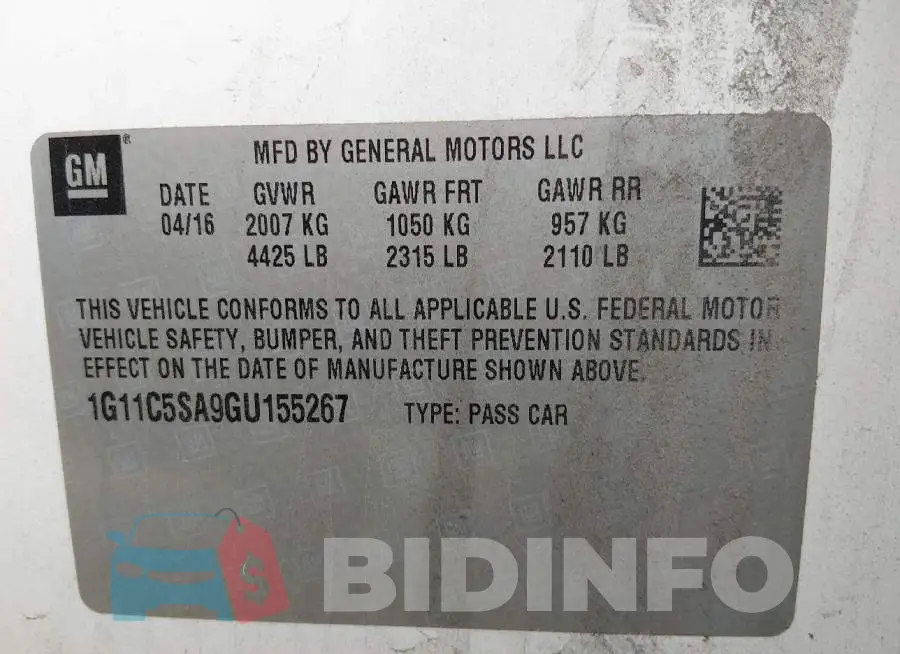 1G11C5SA9GU155267 Photo# 9