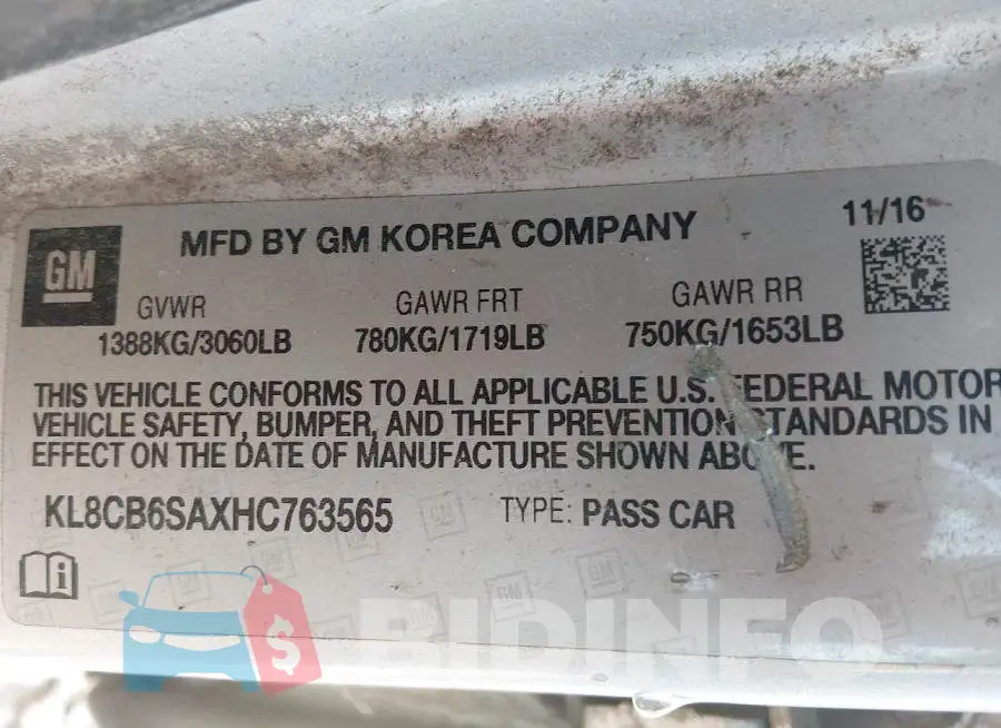 KL8CB6SAXHC763565 Photo# 9