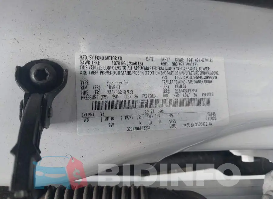 1FADP3L95HL299879 Photo# 9