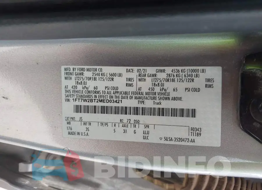 1FT7W2BT2MED03421 Photo# 9