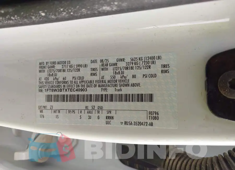 1FT8W3BTXTEC40903 Photo# 8