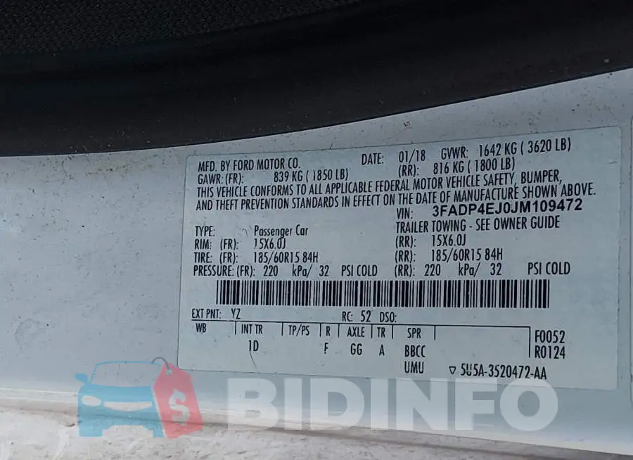 3FADP4EJ0JM109472 Photo# 9