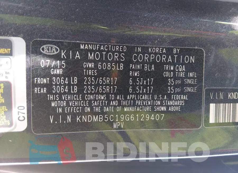 KNDMB5C19G6129407 Photo# 9