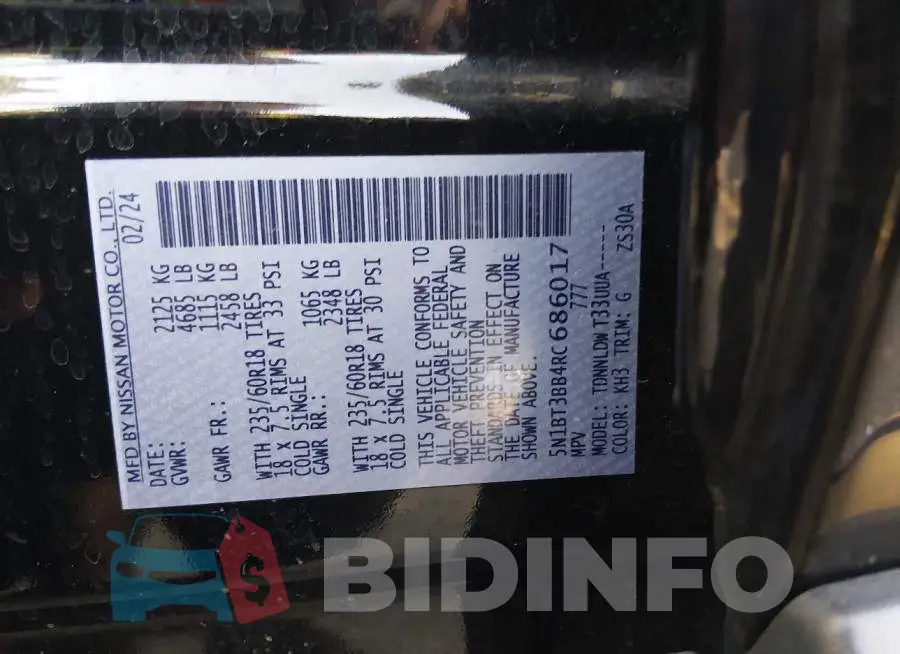 5N1BT3BB4RC686017 Photo# 9