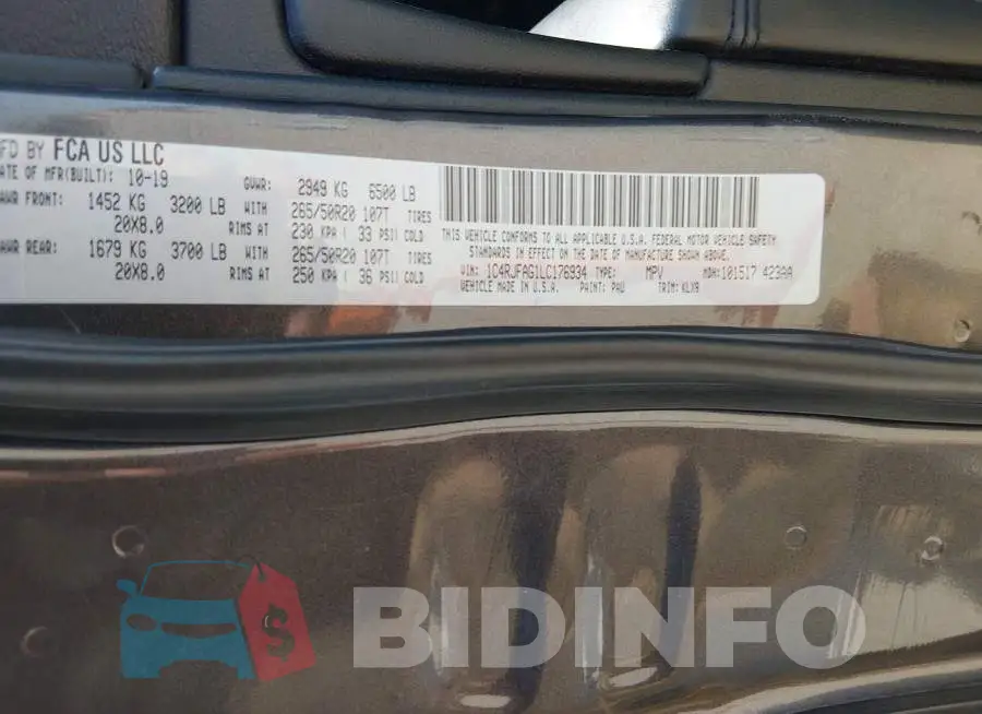 1C4RJFAG1LC176934 Photo# 9