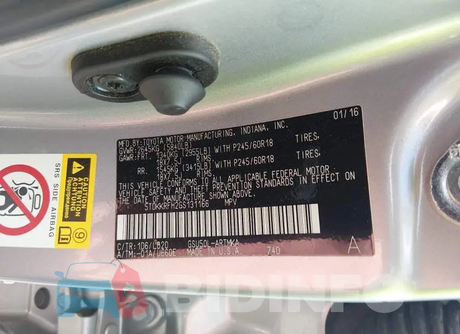 5TDKKRFH2GS131166 Photo# 9