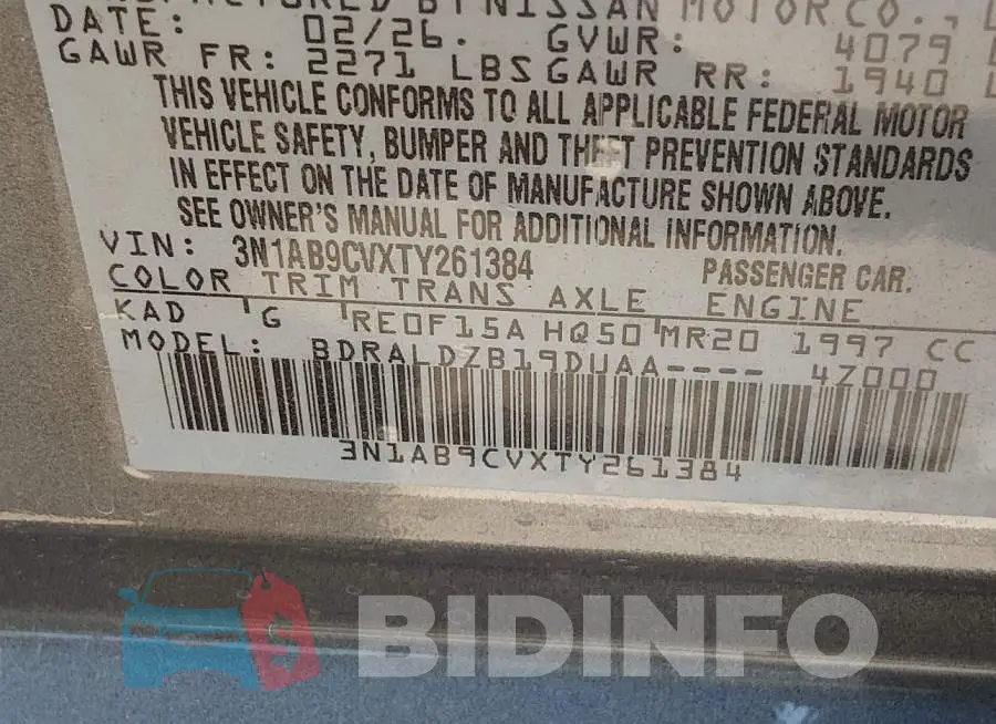 3N1AB9CVXTY261384 Photo# 9