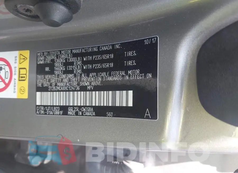 2T2BZMCAXHC124736 Photo# 9