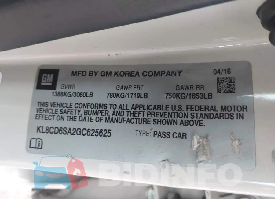 KL8CD6SA2GC625625 Photo# 9