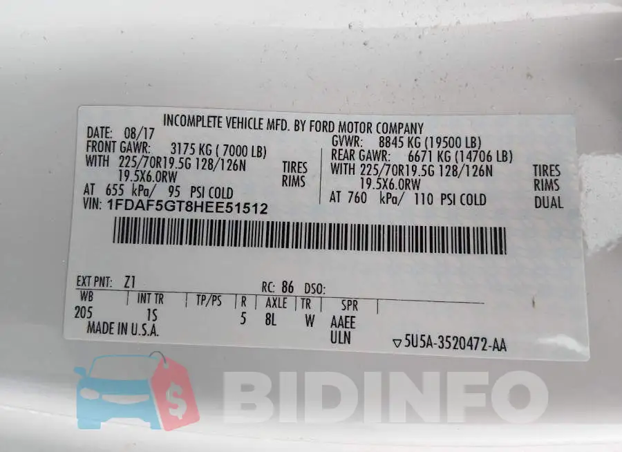 1FDAF5GT8HEE51512 Photo# 9