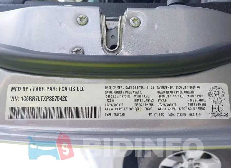1C6RR7LTXPS575420 Photo# 9