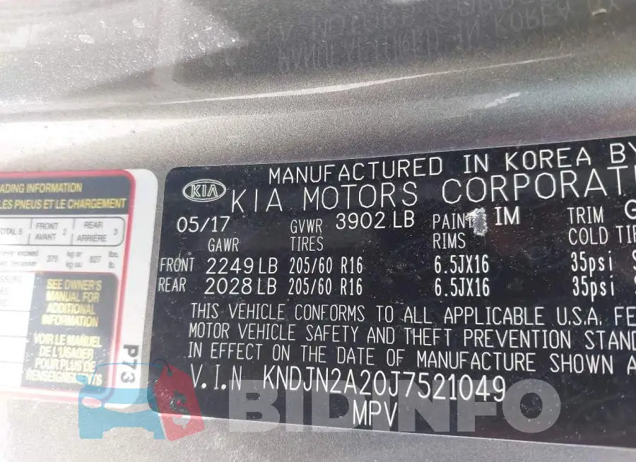 KNDJN2A20J7521049 Photo# 9