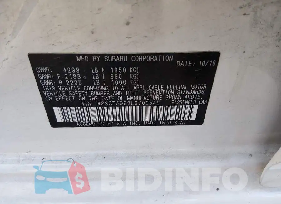4S3GTAD62L3700549 Photo# 9