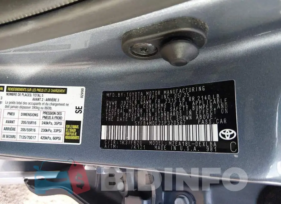 5YFB4MDE2SP320567 Photo# 9