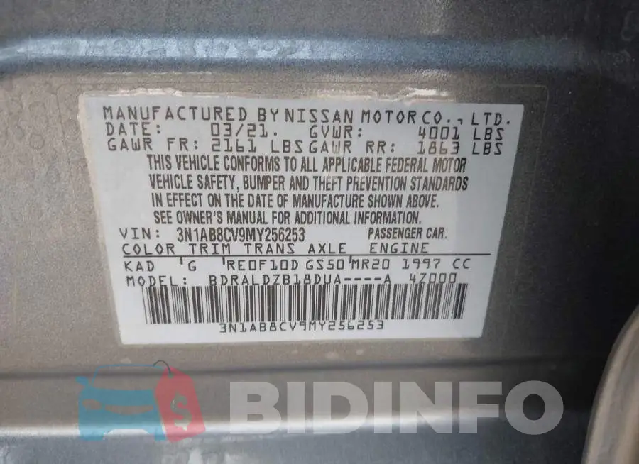 3N1AB8CV9MY256253 Photo# 9
