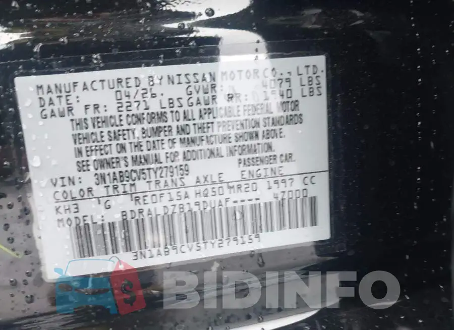 3N1AB9CV5TY279159 Photo# 9