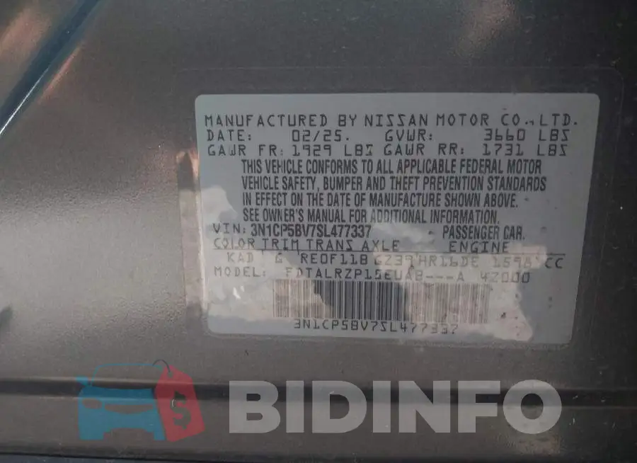 3N1CP5BV7SL477337 Photo# 9