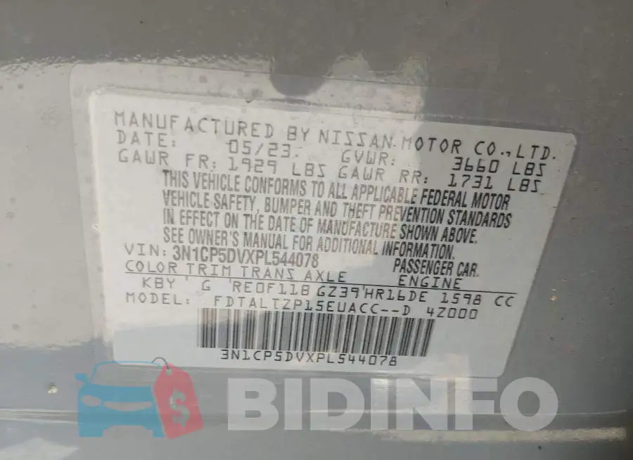 3N1CP5DVXPL544078 Photo# 9
