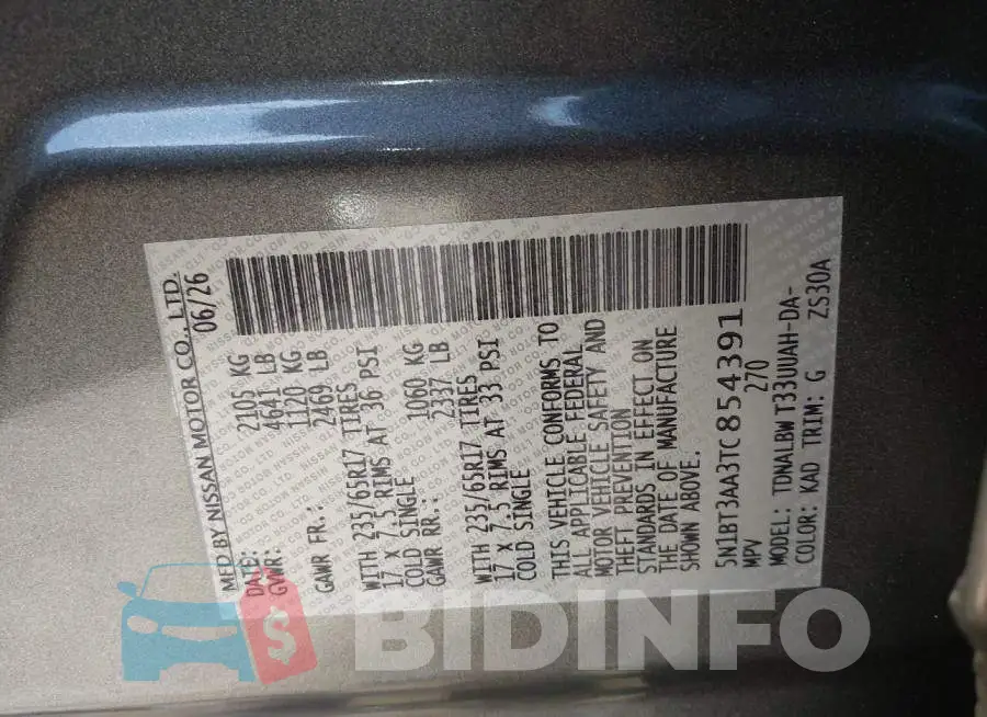 5N1BT3AA3TC854391 Photo# 9