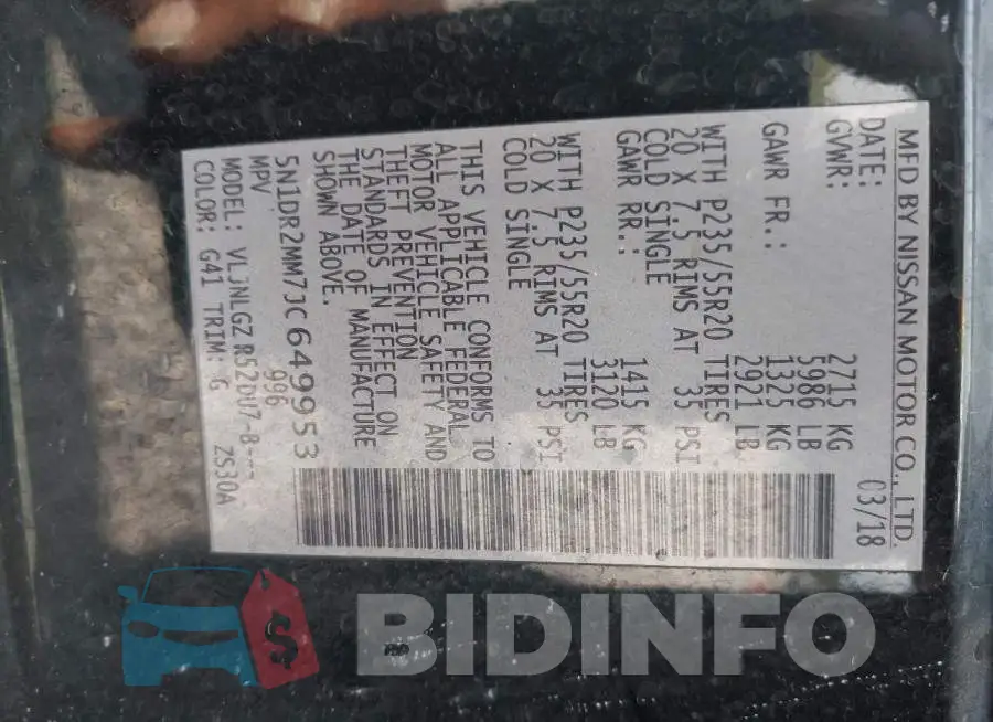 5N1DR2MM7JC649953 Photo# 9