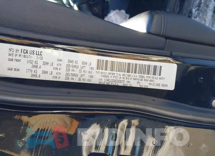1C4RDJDG3KC658373 Photo# 9