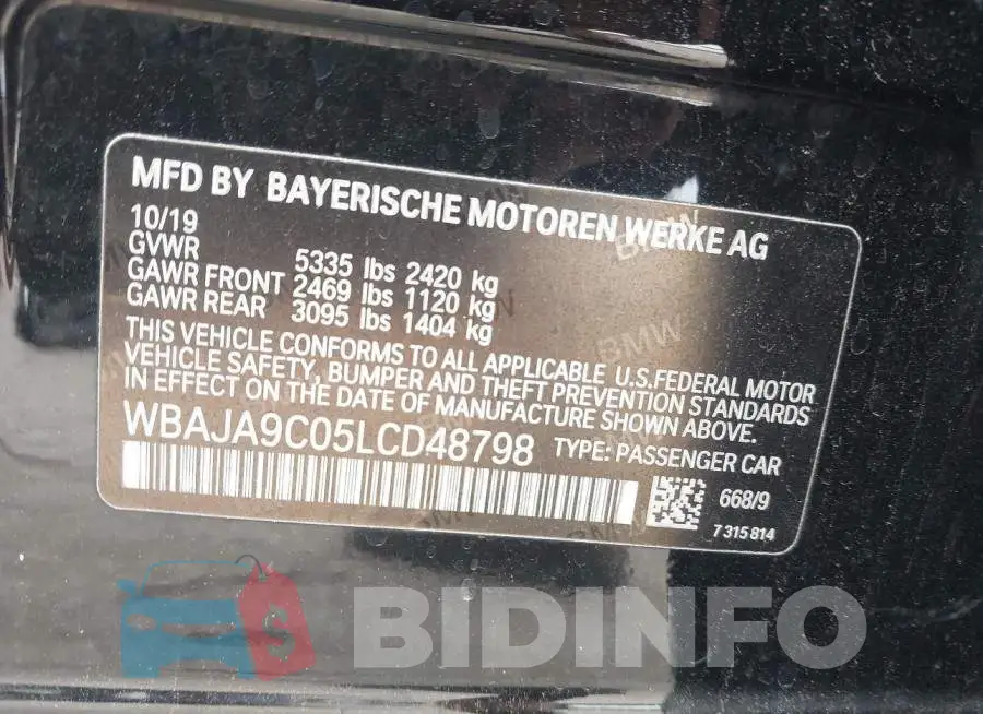 WBAJA9C05LCD48798 Photo# 9