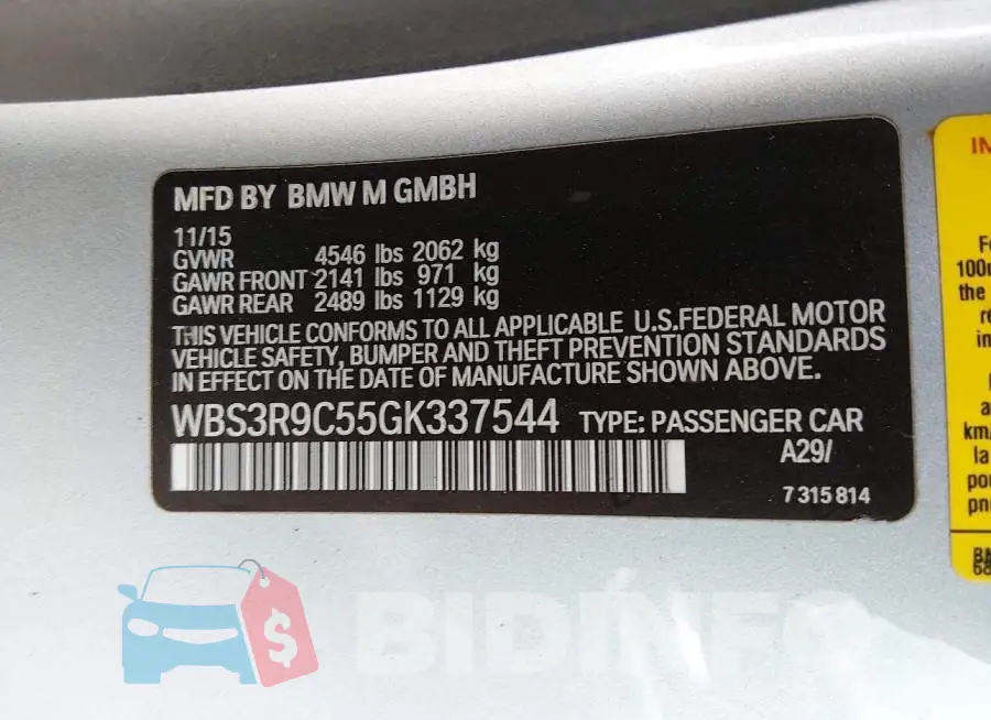 WBS3R9C55GK337544 Photo# 9