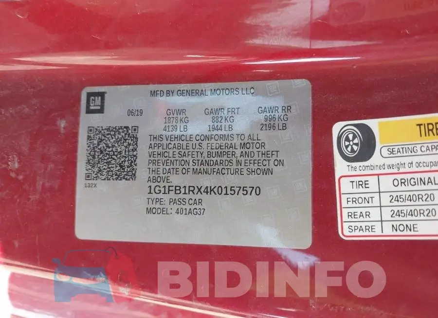 1G1FB1RX4K0157570 Photo# 9