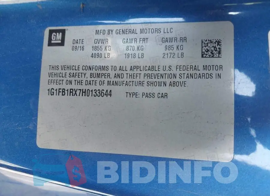 1G1FB1RX7H0133644 Photo# 9