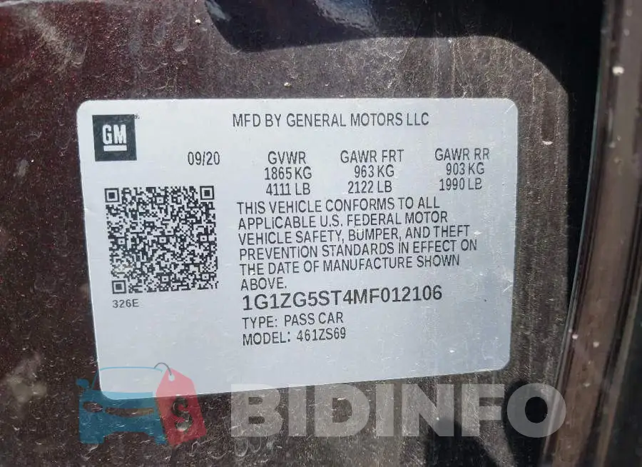 1G1ZG5ST4MF012106 Photo# 9