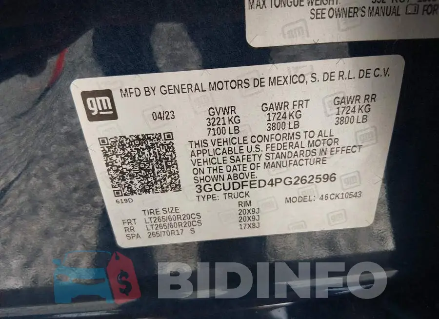 3GCUDFED4PG262596 Photo# 9