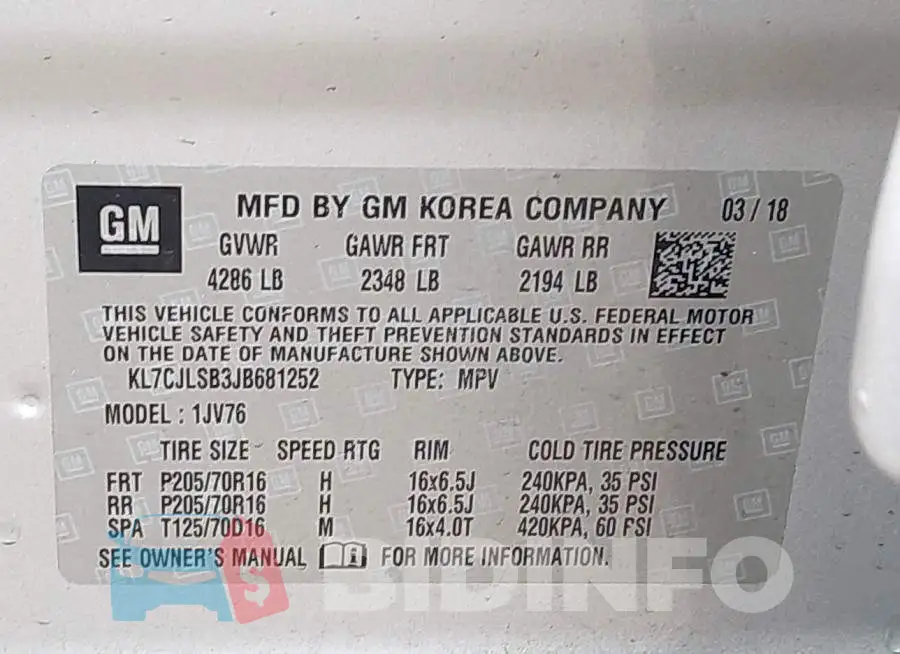 KL7CJLSB3JB681252 Photo# 9