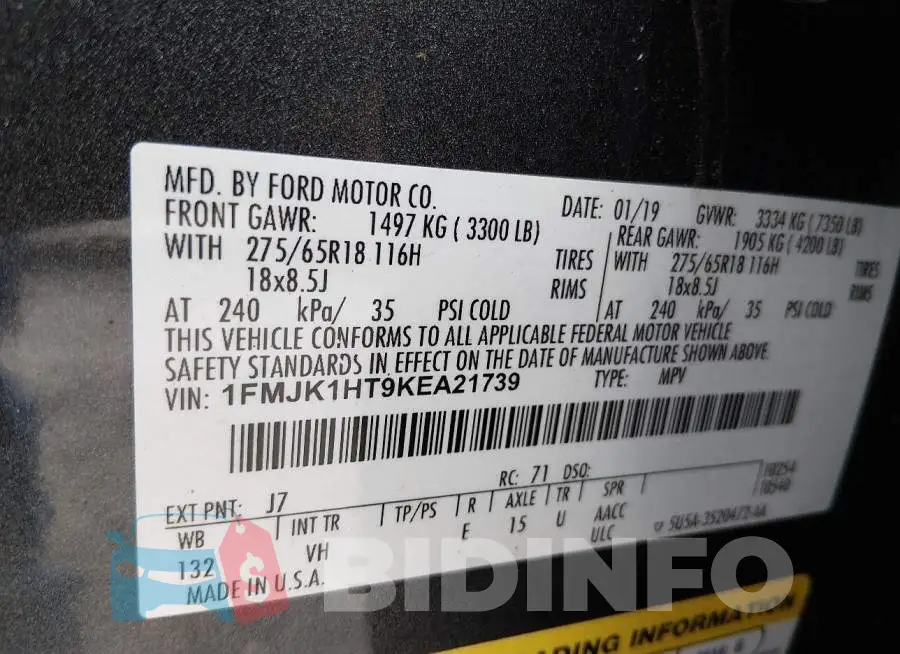 1FMJK1HT9KEA21739 Photo# 9
