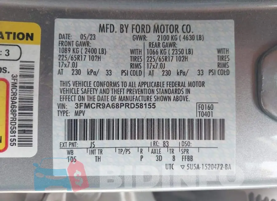 3FMCR9A68PRD58155 Photo# 9