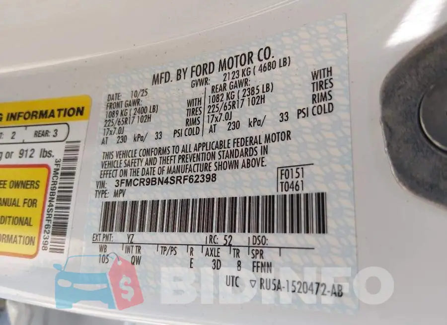 3FMCR9BN4SRF62398 Photo# 9