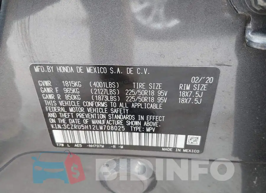 3CZRU5H12LM708025 Photo# 9