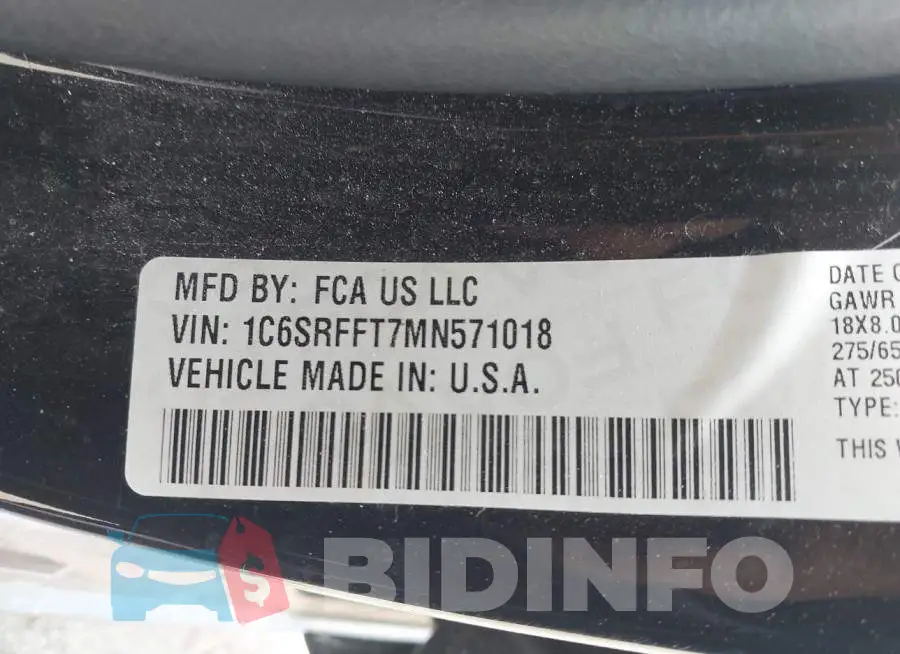 1C6SRFFT7MN571018 Photo# 9
