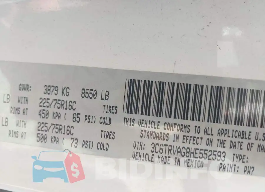 3C6TRVAG8HE552593 Photo# 9