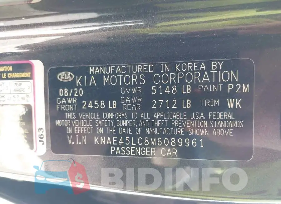 KNAE45LC8M6089961 Photo# 9