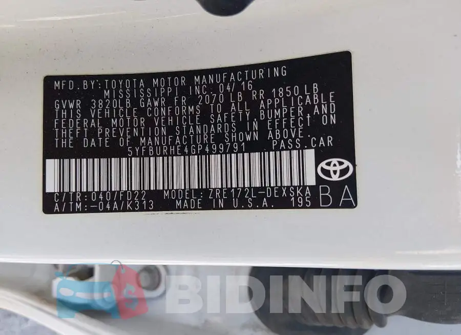 5YFBURHE4GP499791 Photo# 9