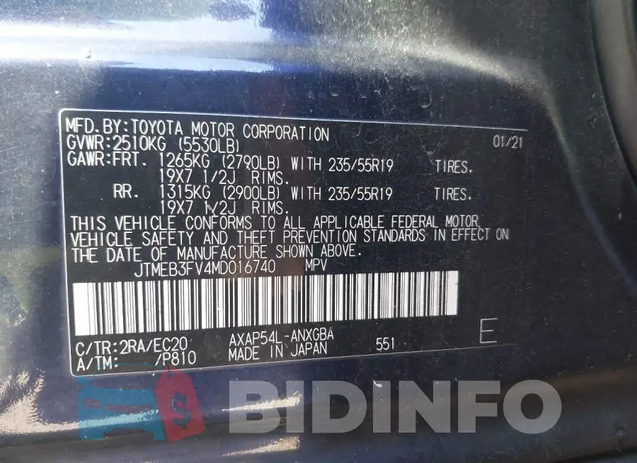 JTMEB3FV4MD016740 Photo# 9