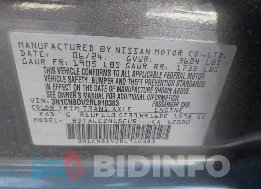 3N1CN8DV2RL910383 Photo# 9