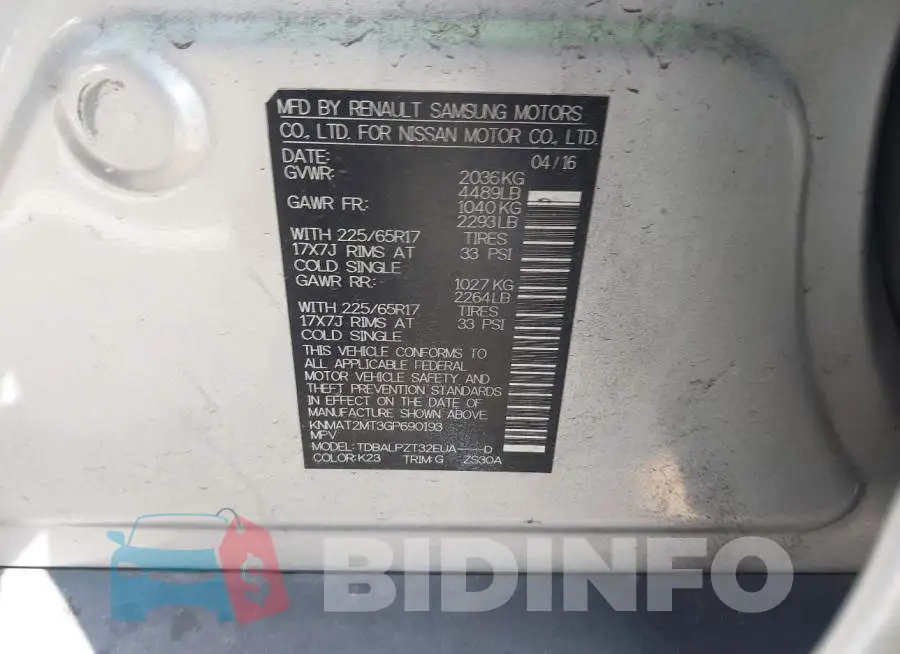 KNMAT2MT3GP690193 Photo# 9