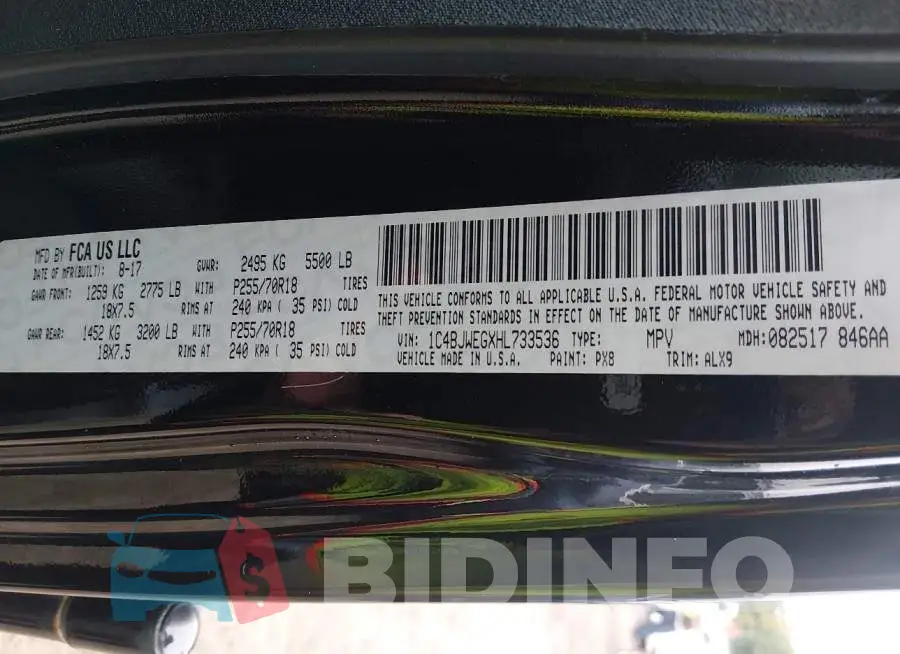 1C4BJWEGXHL733536 Photo# 9
