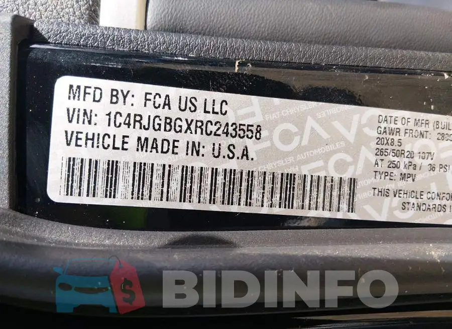 1C4RJGBGXRC243558 Photo# 9