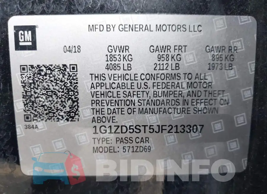 1G1ZD5ST5JF213307 Photo# 9
