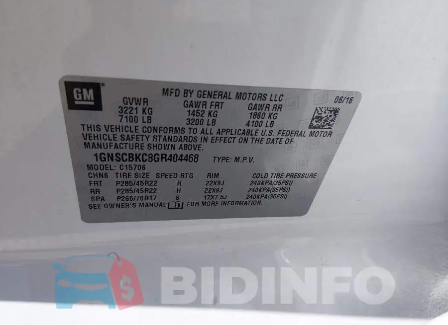 1GNSCBKC8GR404468 Photo# 9