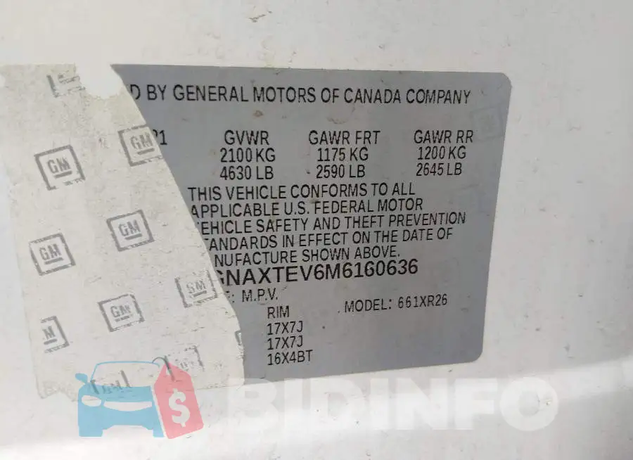2GNAXTEV6M6160636 Photo# 9