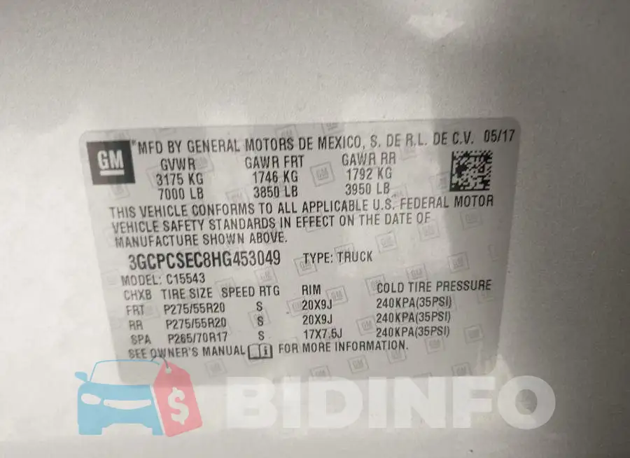 3GCPCSEC8HG453049 Photo# 9